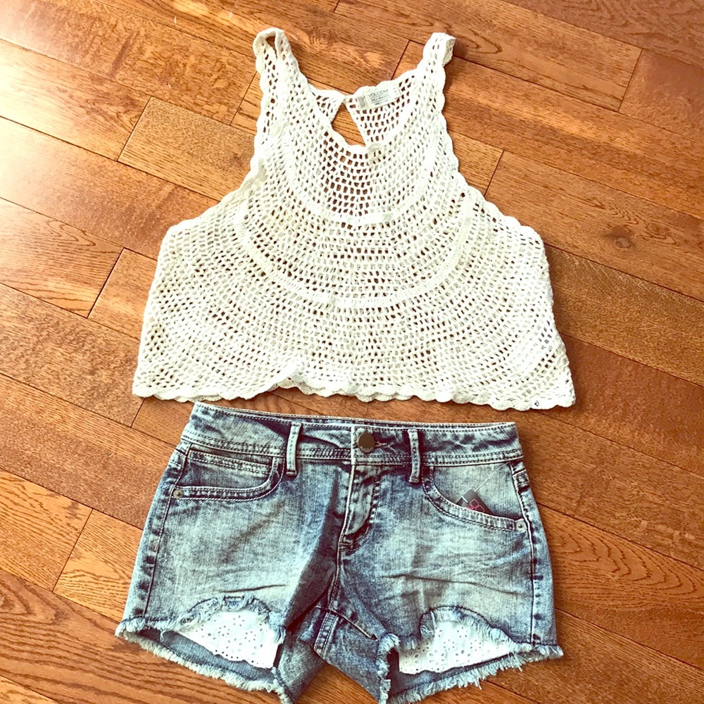 Volcom crochet crop top